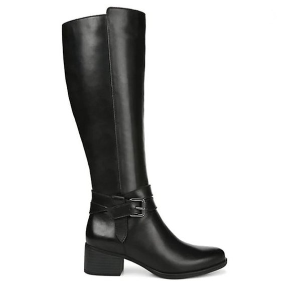 Naturalizer - Kelina Leather Tall Boots Black 10W - Picture 2 of 10